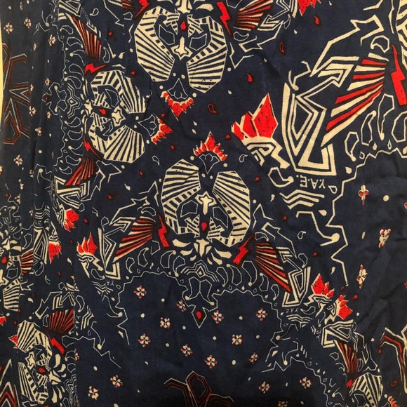 SALE! (NWOT)Volcom Blue Print High Slit Skirt (M) - Picture 7 of 8